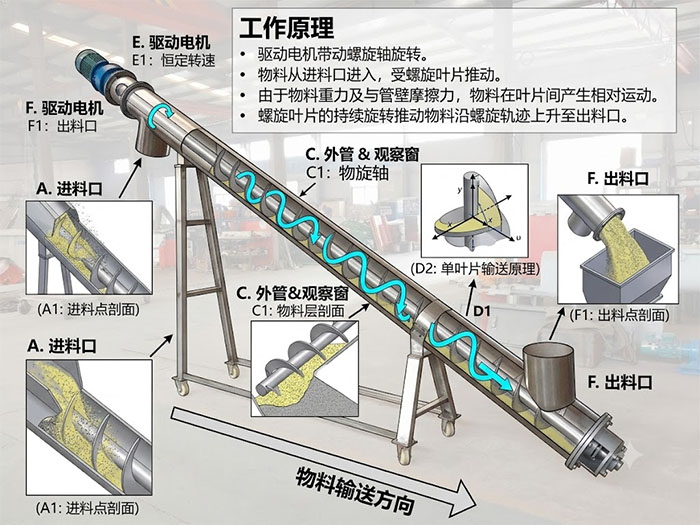 LS螺旋输送机工作原理图