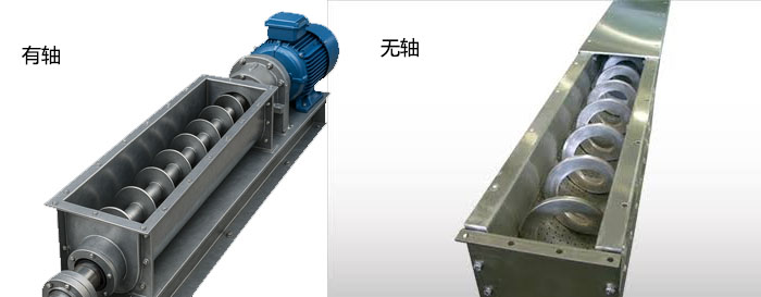 有轴和无轴螺旋输送机图片对比